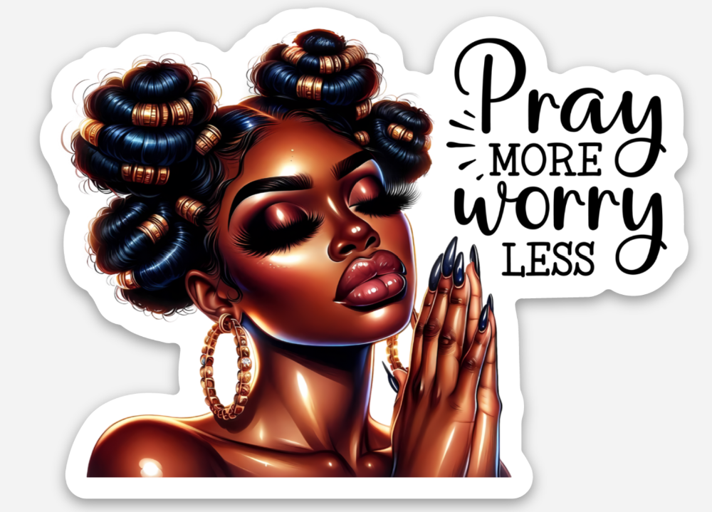 Pray More Worry Less Sticker - Fitted To A Tee