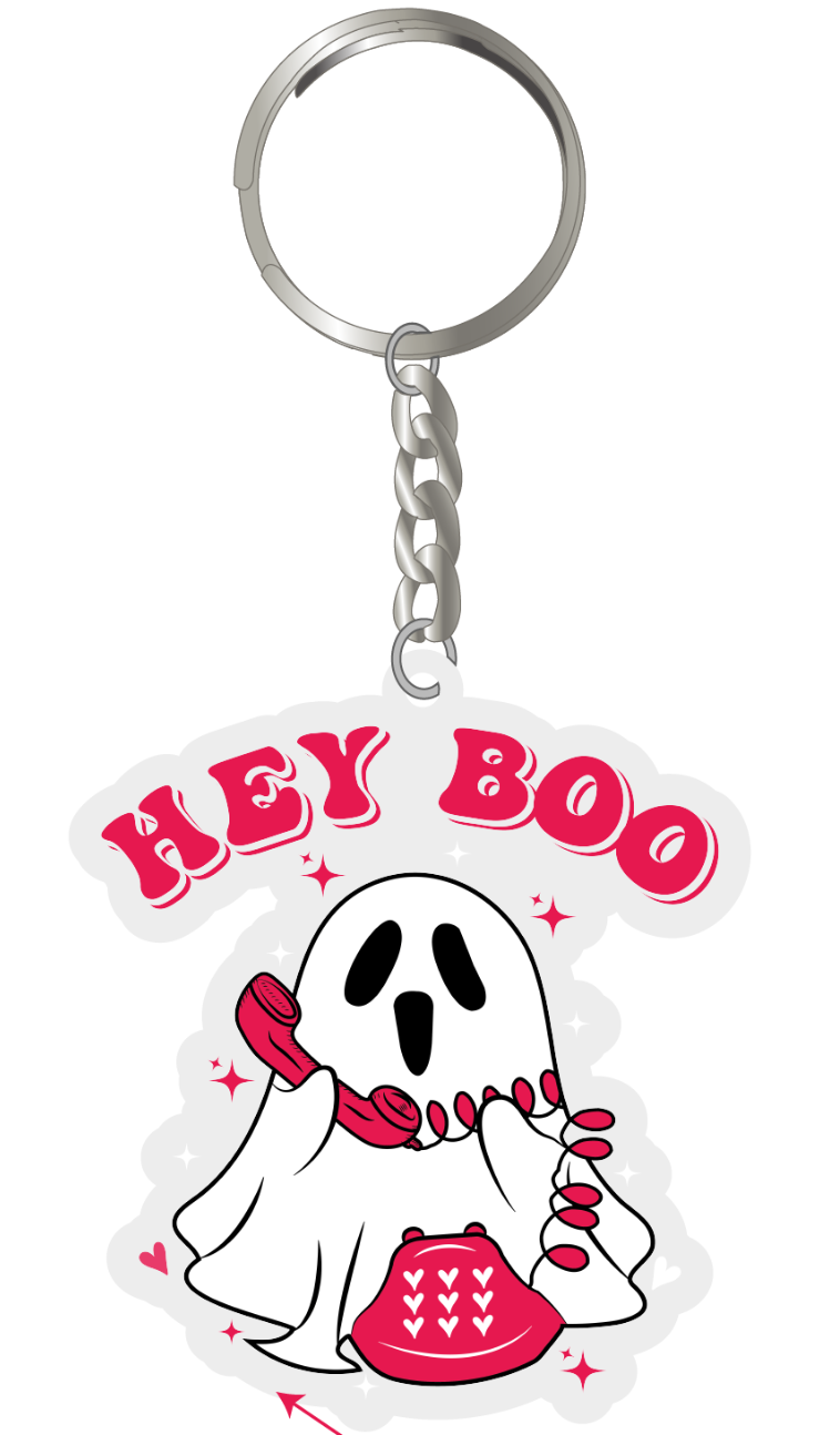 Hey Boo Acrylic Keychain
