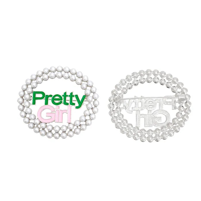 Sorority Pretty Girl Pearl Brooch - Fitted To A Tee