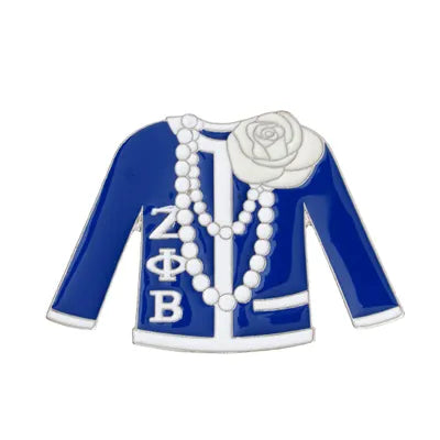 Sorority Blue White Sweater Pin