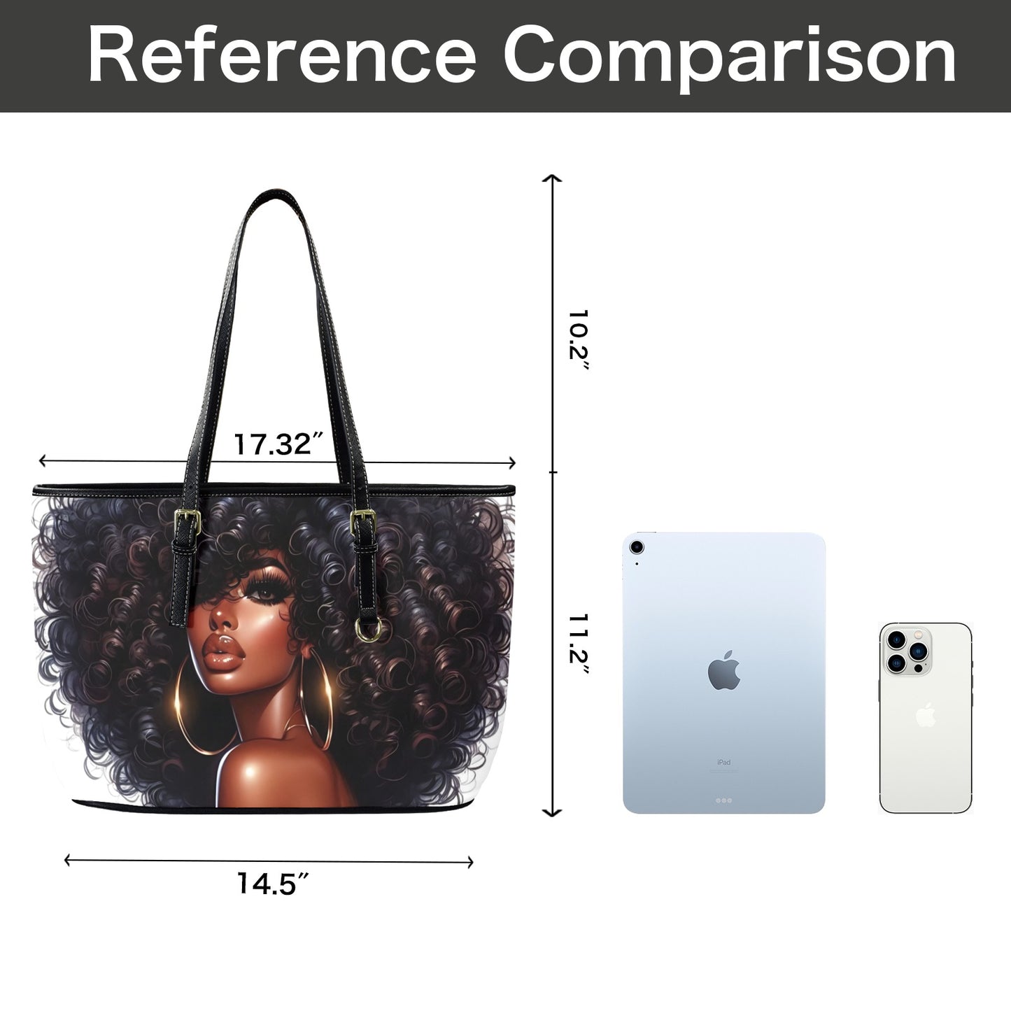 Crowned in Curls Large Tote