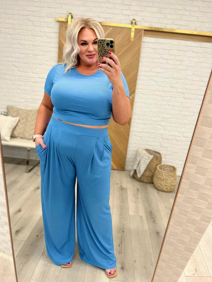 Full Length Cropped Lounge Set in Four Colors- RTS